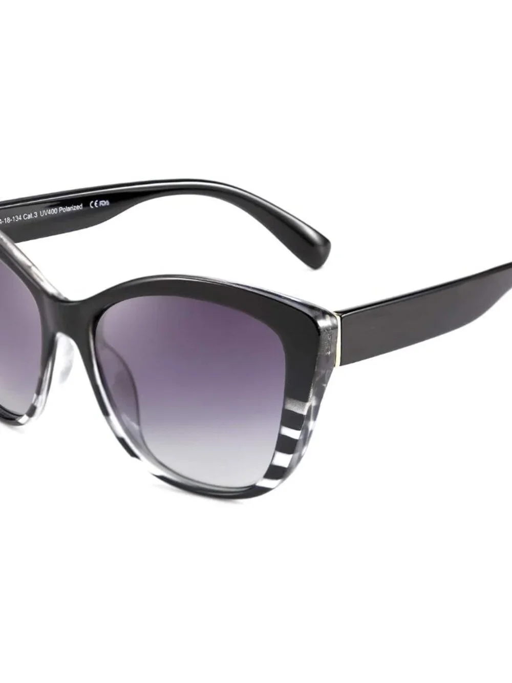 Elegant Polarized Cat Eye Sunglasses for Women - Jackie O Retro Style B2451